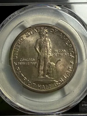 VAULT BOX PCGS 1925 MS66 LIGHTLY TONED LEXINGTON COMMEMORATIVE SILVER HALF DOLLAR AS PICTURED.