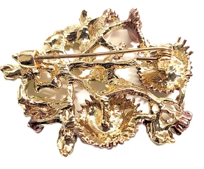 **NEW ARRIVAL** Enameled Green "THISTLE FLOWER" BROOCH (1½" x 1¼") on a Gold Tone Setting