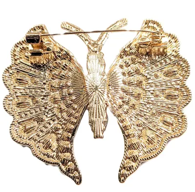 **NEW ARRIVAL** Beautiful Bejeweled LAVENDER and RED Stones BUTTERFLY BROOCH (2¼" x 2¼") with Tiny Faux Pearls + Multicolored...