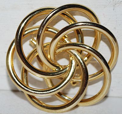 Six Concentric CIRCLES BROOCH (1¾" Diam.) on a Gold Tone Setting