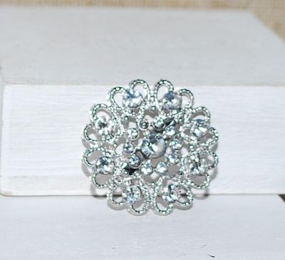 Round "LOTS OF LOOPS" Silver Tone BROOCH (1⅛" Diam.)