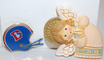 KID's Set of 4 BROOCHES (2" to 1") with Angel, Bear, Helmet & a "BOO"