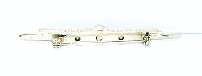 Classic 13 Faux Pearls BAR BROOCH (2½" x ¼") on a Gold Tone Setting