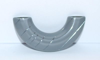Half Circle GRAY ACRYLIC BROOCH (2" x 1") with Silver Tone Pin Setting