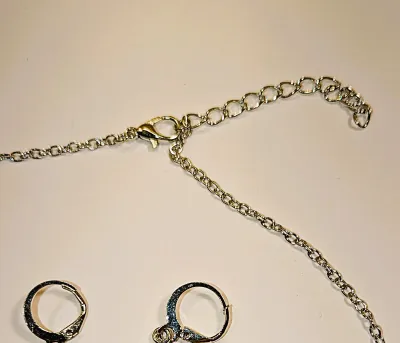 *** NEW ARRIVAL *** Delicate "BEJEWELED SILVER COLORED CROSS" NECKLACE (20" L, PENDANT, Silver Tone Chain + Lobster Clasp)...
