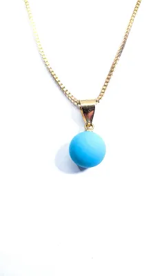 *** NEW ARRIVAL *** Delicate "BLUE GLOBE" NECKLACE (16" L, Gold Tone Chain + Lobster Clasp) JEWELRY SET & Matching...