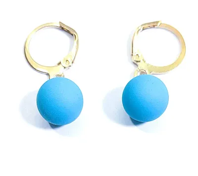 *** NEW ARRIVAL *** Delicate "BLUE GLOBE" NECKLACE (16" L, Gold Tone Chain + Lobster Clasp) JEWELRY SET & Matching...