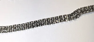 Double Strand All Jeweled JEWELRY SET with CHOKER NECKLACE (4"-6" Opening + LONG (13") Snake-Style + SILVER Tone Lobster)...