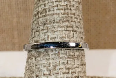 **New Arrival** Size 8¼ "Loop on a Line" Style RING with Enameled Blue/Green Line and Jeweled Loop on a Silver Tone Setting and...