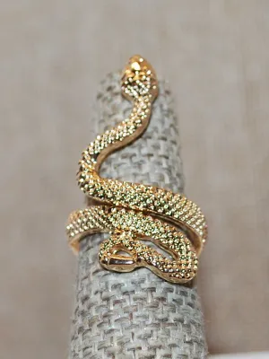 Size 5½ Groove-Like SCALES SNAKE RING in an All Gold Tone Color & Setting (6.9g)