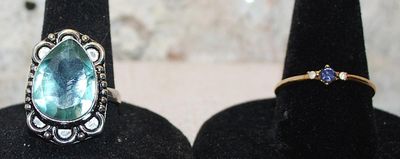 DOUBLE BONUS RINGS SET --2 Rings---Size 7½ & 7¾ -- SEE DESCRIPTION