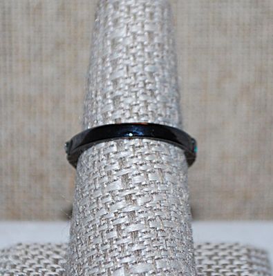 Size 8¼ Marked .925 Interesting "CHAMPAGNE on AQUAMARINE" Rectangle "Panel" of Stones RING with Large Oval Center...