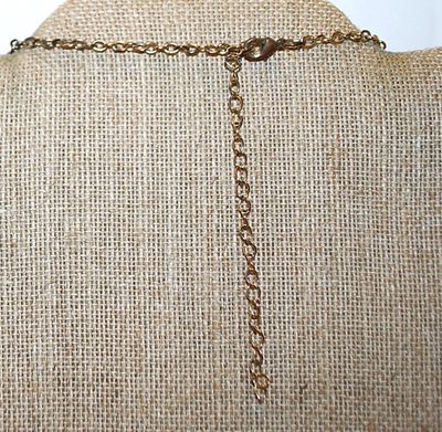 Crackled Blue JADE Style WRAP-AROUND NECKLACE with 3 SWIVEL OVALS Gold Colored DANGLE and Globe Accents on a Gold Chain and Lobster Clasp...