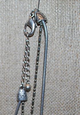 Marked "LAURA ASHLEY" 2 Chain Styles NECKLACE with Large Lobster Clasp 17" L