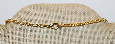 Red & White ANCHOR CROSS PENDANT (2" x 1½") NECKLACE with Gold Tone Chain and Lobster Clasp 34" L