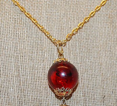 "All right, Mr. DeMille, I'm Ready for My Close-Up". Style PENDANT with a Long Gold Tone Necklace Chain 30" L