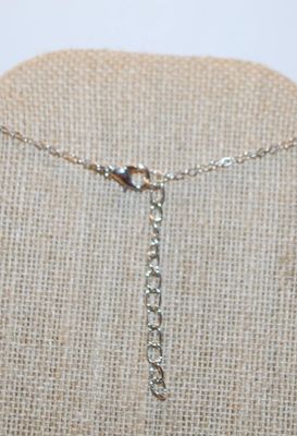 "Spikey" Sun PENDANT (1" Diameter) with a Round Beige Opaque Stone on a Silver Tone Necklace Chain 18" L