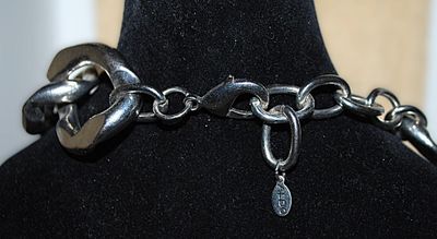Large Link (1½" ea.) Heavy Solid Chain-Link NECKLACE with Large Lobster Clasp 18" L