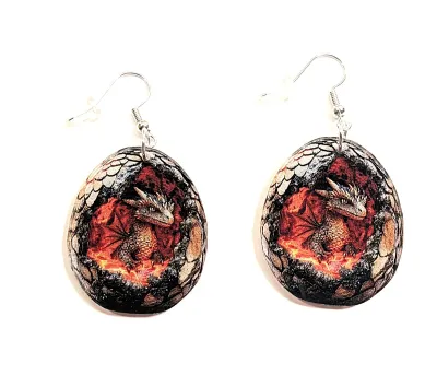 **NEW ARRIVAL** ACRYLIC Multi-color DINOSAUER EARRINGS - 2 Dimension with Silver Tone WIRE HOOK Clasp