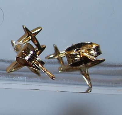 Small "Star& Cross" Style Earrings Set (¼") with a Stud Clasp