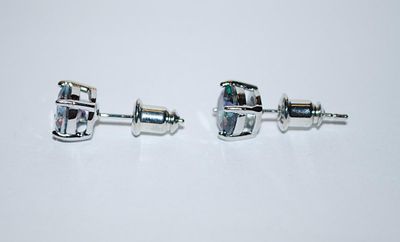 Petite Iridescent ROUND Shaped EARRINGS with Jeweled Stones Surround on a Stud Post Clasp