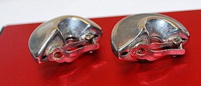 "Chucky Steel" LETTER "C" EARRINGS Set with Clip-On Clasp
