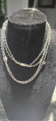 Sale Photo Thumbnail #254: 5 Fashionable Necklaces ~ All unique
2 silver ones alone are 24" long