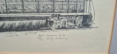 Sale Photo Thumbnail #272: Ink Drawing of "Seaboard Coast Line" Diesel ~ signed / numbered



> artist: Betty Sedberry @ '82 Numbered: 328/ 600

>size: 18 x 12

> excellent condition with silver aluminum frame , no cover
