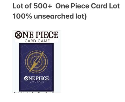 Lot of over 500 One Piece Cards - Unsearched