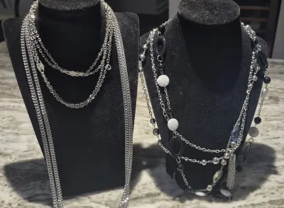 Sale Photo Thumbnail #296: 5 Fashionable Necklaces ~ All unique
5 Fashionable Necklaces ~ All unique
2 silver ones alone are 24" long