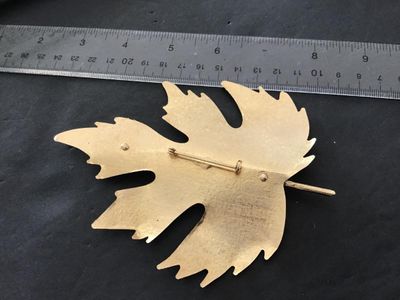 Jumbo Gold Tone Statement Brooch