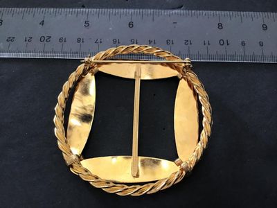 Jumbo Statement Gold Tone Statement Brooch