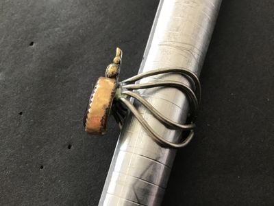Hand Crafted Beetle Bug Stone Ring