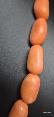 Sale Photo Thumbnail #145: Elements Orange beaded pendant necklace ~ chunky choker
size: 16",