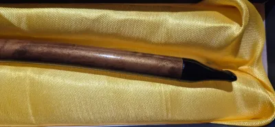 Sale Photo Thumbnail #207: 15" Cherry hand-carved Churchwarden tobacco Pipe ~ incl. gift box
> made by FESS .....model P-0317
> very minor scuff on bowl.....has been oiled and toned.....not visable
> tip is NOT chewed....can be replaced, bowl top has some indication of use but low.