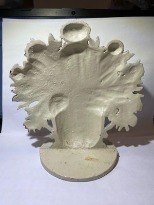 Sale Photo Thumbnail #141: Vintage Cast Iron Flower Basket Painted Doorstop 7.5" Tall in Good Preowned Condition as Pictured. $10 Domestic Shipping.