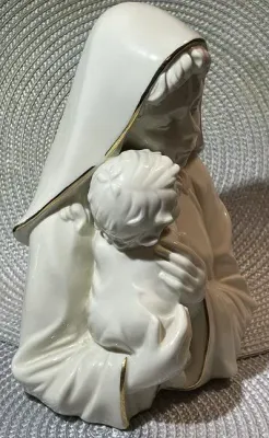 Sale Photo Thumbnail #350: Mikasa Porcelain Madonna and Child Figurine #FK001-950 7" Tall in Good Preowned Condition. $15 DOMESTIC SHIPPING.