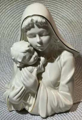 Sale Photo Thumbnail #348: Mikasa Porcelain Madonna and Child Figurine #FK001-950 7" Tall in Good Preowned Condition. $15 DOMESTIC SHIPPING.