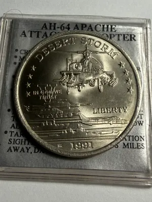 Sale Photo Thumbnail #361: 1991 HUTT RIVER PROVINCE $5 DESERT STORM CHOICE BU COPPER/NICKEL COIN AS PICTURED. $5 DOMESTIC SHIPPING.