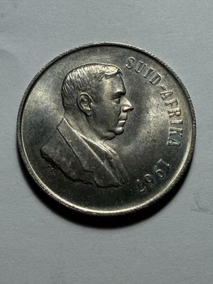 Sale Photo Thumbnail #371: 1967 South Africa 1 Rand Dr. Hendrik French Verwoerd Silver UNC Coin #89 as Pictured. $5 DOMESTIC SHIPPING.