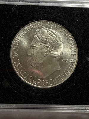 Sale Photo Thumbnail #373: AUSTRIA 1965 UNCIRCULATED 25 SCHILLING SILVER COIN (ASW: 0.3344oz) AS PICTURED.  $5 DOMESTIC SHIPPING.