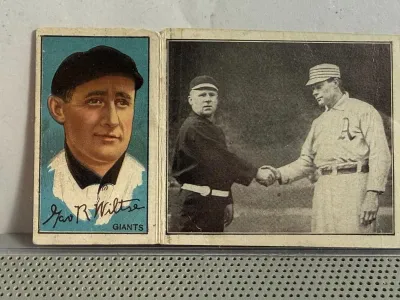 Sale Photo Thumbnail #394: Original/Genuine Scarce 1912 Hassan Triple Folder (T202) Wiltse/Meyers (Just Before the Battle) Baseball Card before Topps as Pictured. $5 DOMESTIC SHIPPING.