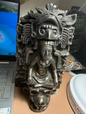 Sale Photo Thumbnail #422: SCARCE MEXICAN TAXCO PINEDA .999 FINE SILVER STATUE NOT SOLID BUT VERY HEAVY FIGURINE AS PICTURED. (8" TALL/4.75" WIDE/3" BASE). I HAVE NO IDEA HOW MUCH SILVER THIS IS MADE OF BUT I IMAGINE AT LEAST 4-5 OUNCES. $15 DOMESTIC SHIPPING.