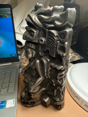 Sale Photo Thumbnail #424: SCARCE MEXICAN TAXCO PINEDA .999 FINE SILVER STATUE NOT SOLID BUT VERY HEAVY FIGURINE AS PICTURED. (8" TALL/4.75" WIDE/3" BASE). I HAVE NO IDEA HOW MUCH SILVER THIS IS MADE OF BUT I IMAGINE AT LEAST 4-5 OUNCES. $15 DOMESTIC SHIPPING.