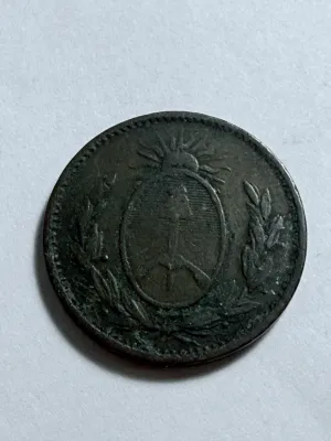 Sale Photo Thumbnail #428: 1823 Argentina Buenos Aires 1 Decimo Real Copper Coin as Pictured. $5 DOMESTIC SHIPPING.