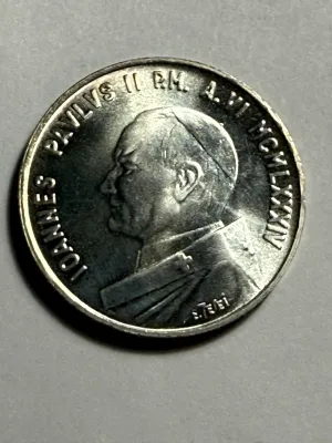 Sale Photo Thumbnail #431: Vatican City 1984 Anno VI-R Silver 1,000 Lire Coin Year of Peace KM-183 Choice BU Condition as Pictured. $5 DOMESTIC SHIPPING.