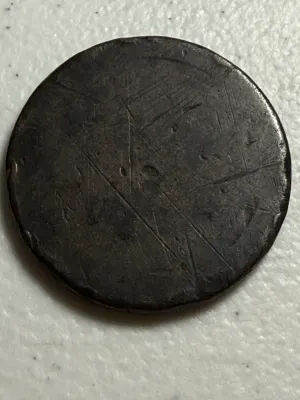Sale Photo Thumbnail #434: "LENTILS FOR SOUP TRY NEVILLS PATENT" Counterstamped British Coin from the 18th Century N/D as Pictured. $5 DOMESTIC SHIPPING.