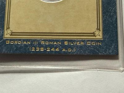Sale Photo Thumbnail #464: Roman AR Denarius Emp. Gordian III (238-244 AD) Silver Coin (Nickel Size) as Pictured. $5 DOMESTIC SHIPPING.