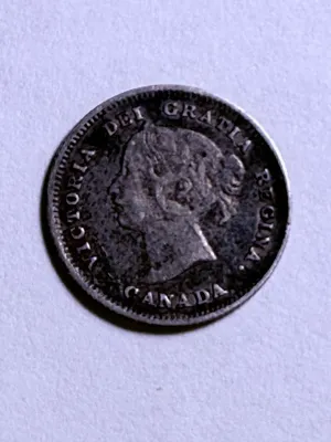 Sale Photo Thumbnail #546: Canada 1891 Circulated Condition Canada Victoria 5 Cents Silver Coin as Pictured. $5 DOMESTIC SHIPPING.