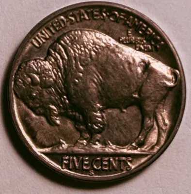 Sale Photo Thumbnail #576: 1937-S CHOICE BU CONDITION TONED BUFFALO NICKEL AS PICTURED. $5 DOMESTIC SHIPPING.